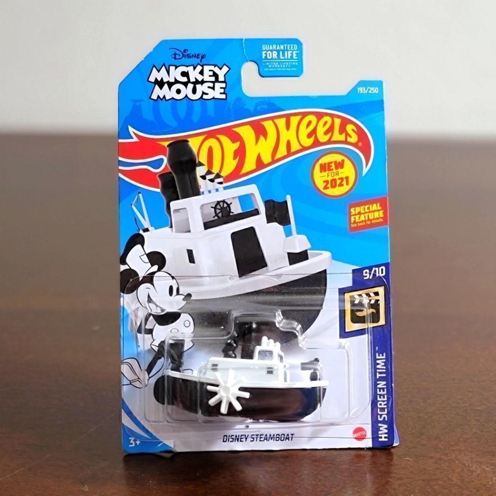Hot Wheels Screen Time Disney Steamboat Mickey Moisés 1928 Black White New